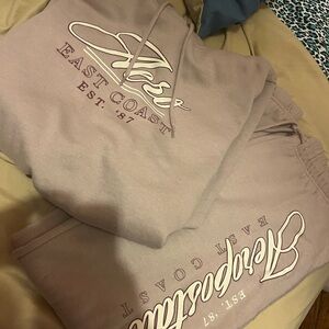 Aeropostale Light Brown Hoodie and Sweatpants Set